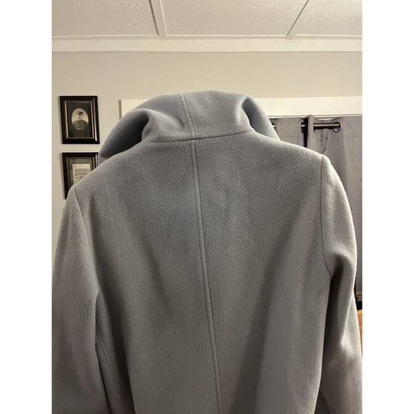 Anne Klein Mid-length Peacoat Baby Blue-Gray Wool Hidden Buttons Size 6 - Picture 2 of 16